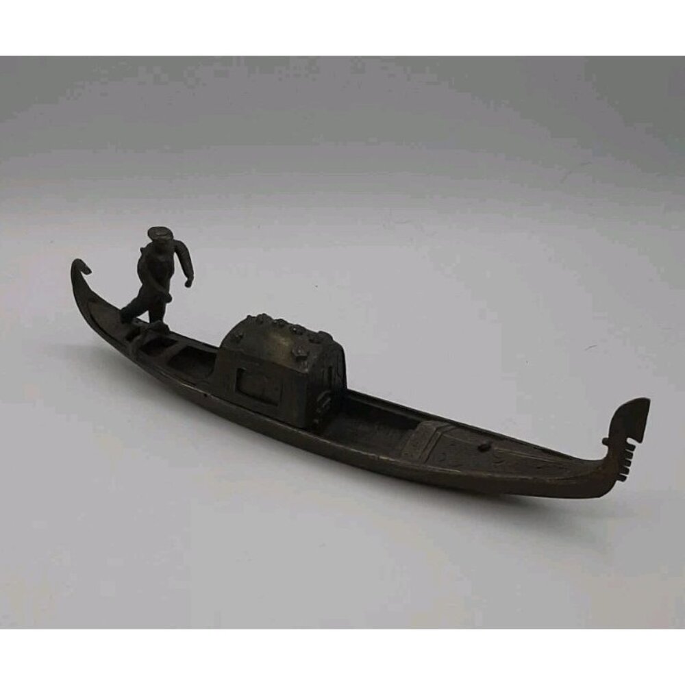 Antique Italian Venetian Gondola Inkwell 3 Pieces In Set Desk Decor